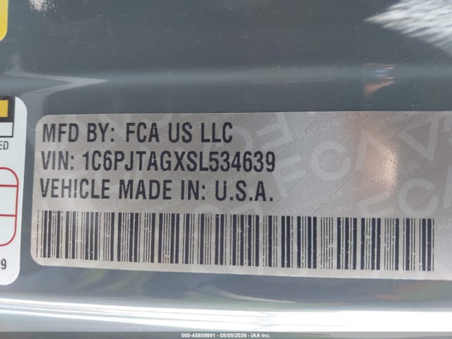 1C6PJTAGXSL534639 Jeep Gladiator Sport S