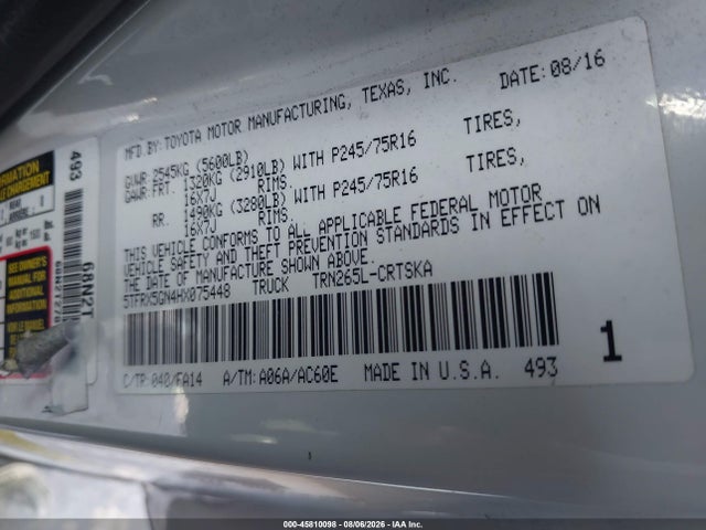 5TFRX5GN4HX075448 Toyota Tacoma Sr