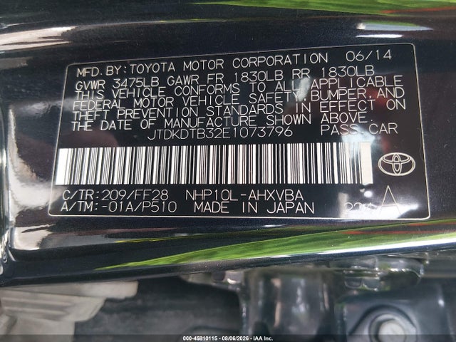 Toyota Prius C Two 2014 JTDKDTB32E1073796 Image 9