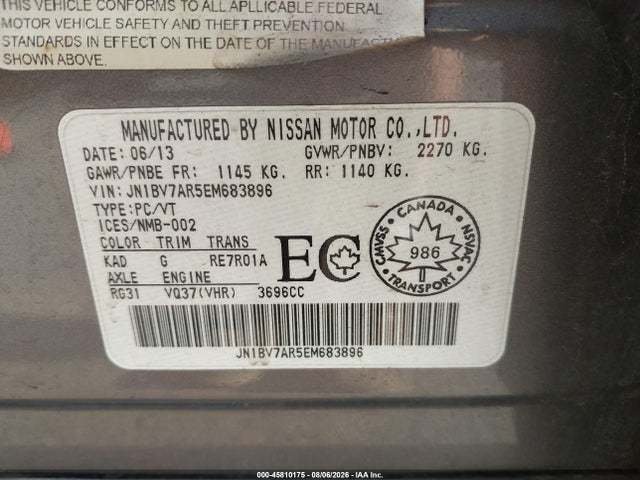 Продаж на аукціоні авто 2014 Infiniti Q50 Premium/sport, vin: JN1BV7AR5EM683896, номер лоту: 45810175