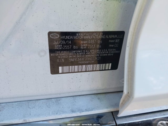 5NPE34AF7FH033421 Hyundai Sonata Sport