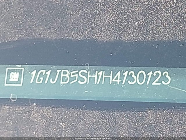 Продаж на аукціоні авто 2017 Chevrolet Sonic Ls Auto, vin: 1G1JB5SH1H4130123, номер лоту: 45810316
