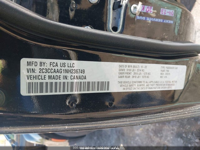 2022 Chrysler 300 Touring მანქანა იყიდება აუქციონზე, vin: 2C3CCAAG1NH236749, აუქციონის ნომერი: 45810325