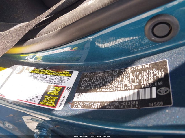 2025 Toyota Camry Se მანქანა იყიდება აუქციონზე, vin: 4T1DAACKXSU197753, აუქციონის ნომერი: 45810350