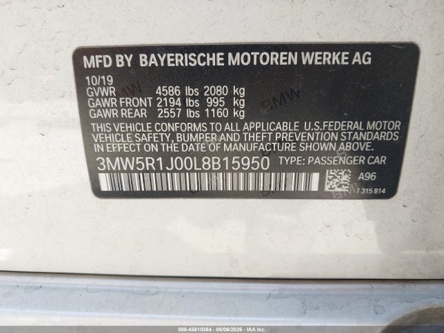BMW 330I 2020 3MW5R1J00L8B15950 Image 9