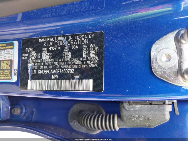 Aukcja sprzedaży 2023 Kia Seltos Lx, vin: KNDEPCAA6P7450702, numer aukcji: 45810386