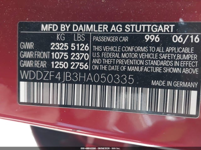 Продажа на аукционе авто 2017 Mercedes-benz E 300, vin: WDDZF4JB3HA050335, номер лота: 45810398