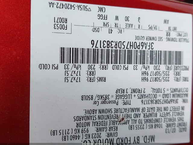 Auction sale of the 2013 Ford Fusion Se, vin: 3FA6P0H75DR383176, lot number: 45810468