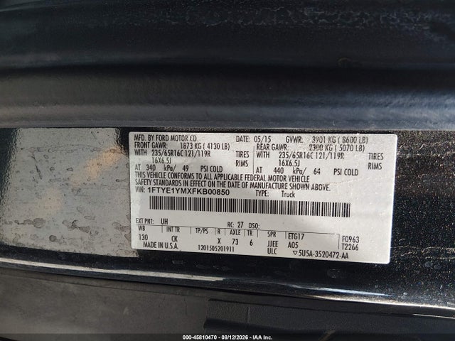 1FTYE1YMXFKB00850 Ford Transit-150