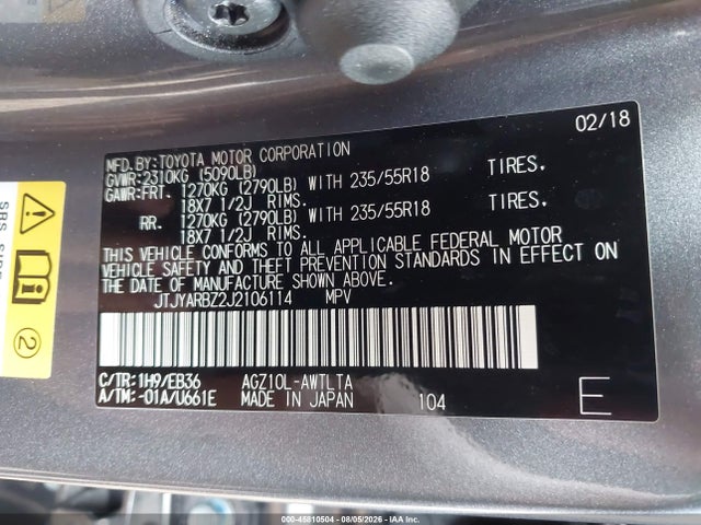 Продажа на аукционе авто 2018 Lexus Nx 300 F Sport, vin: JTJYARBZ2J2106114, номер лота: 45810504