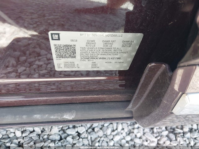 Продажа на аукционе авто 2019 Chevrolet Traverse Premier, vin: 1GNERKKW8KJ142786, номер лота: 45810505