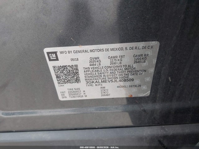 GMC Terrain Sle 2018 3GKALMEV5JL408509 Image 9