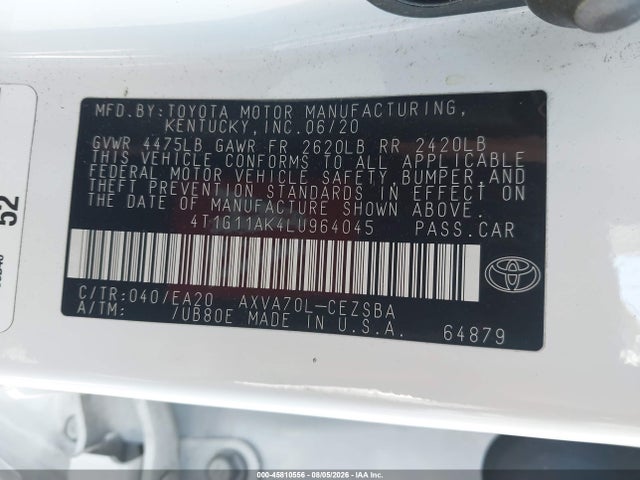 4T1G11AK4LU964045 Toyota CAMRY SE