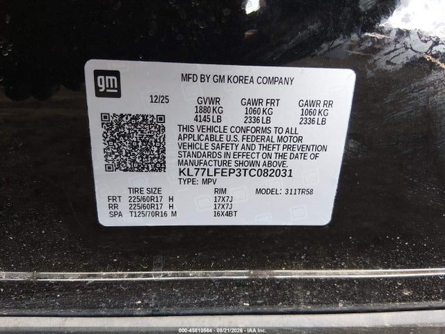 Chevrolet Trax Fwd Ls 2026 KL77LFEP3TC082031 Image 9