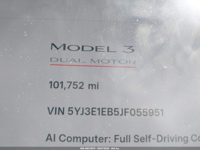 Продаж на аукціоні авто 2018 Tesla Model 3 Long Range/performance, vin: 5YJ3E1EB5JF055951, номер лоту: 45810576