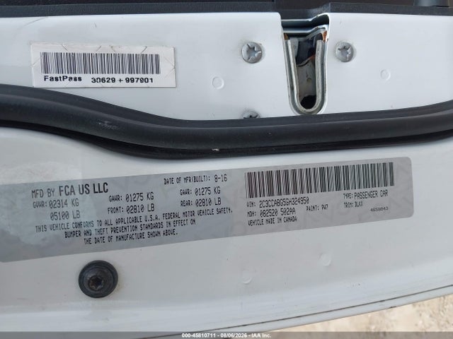Продажа на аукционе авто 2016 Chrysler 300 300s Alloy Edition, vin: 2C3CCABG5GH324950, номер лота: 45810711