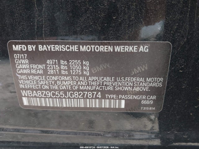 Продажа на аукционе авто 2018 Bmw 330i Gran Turismo Xdrive, vin: WBA8Z9C55JG827874, номер лота: 45810724