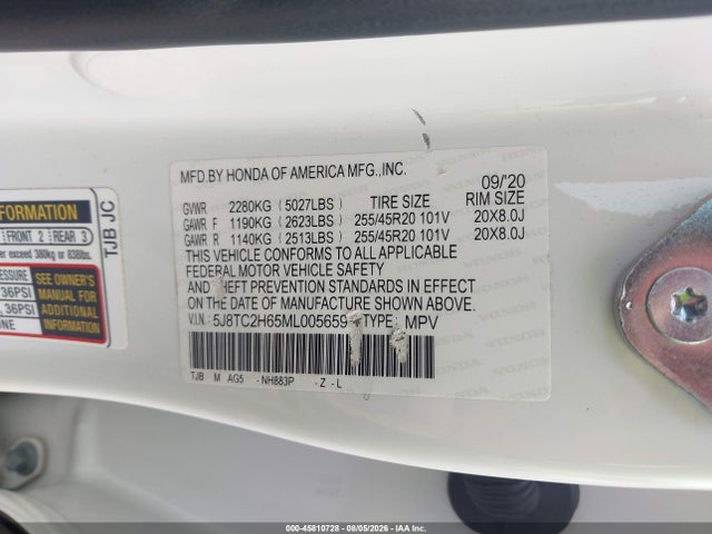 Продаж на аукціоні авто 2021 Acura Rdx A-spec Package, vin: 5J8TC2H65ML005659, номер лоту: 45810728