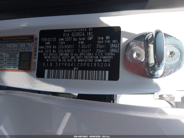Продажа на аукционе авто 2023 Kia Sorento Lx, vin: 5XYRG4LC0PG185204, номер лота: 45810802