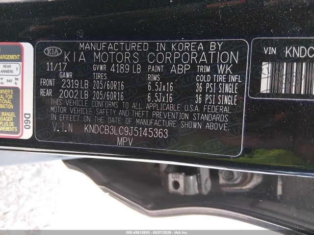 Aukcja sprzedaży 2018 Kia Niro Lx, vin: KNDCB3LC9J5145363, numer aukcji: 45810808