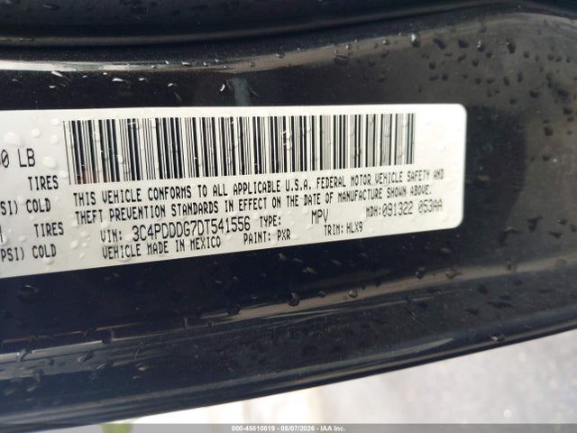 45810819 :رقم المزاد ، 3C4PDDDG7DT541556 vin ، 2013 Dodge Journey Crew مزاد بيع