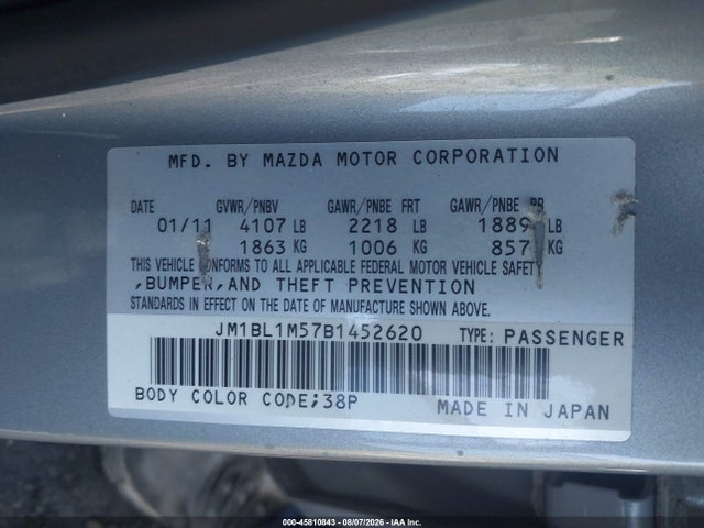 Aukcja sprzedaży 2011 Mazda Mazda3 S Grand Touring, vin: JM1BL1M57B1452620, numer aukcji: 45810843
