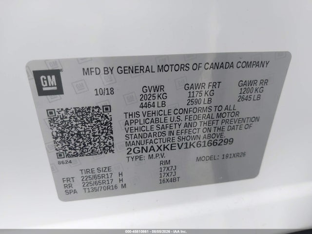 Chevrolet EQUINOX LT 2019 2GNAXKEV1K6166299 Image 9