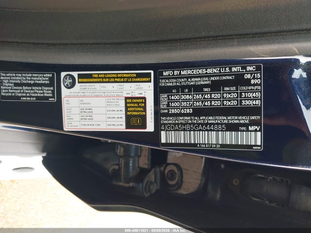 4JGDA5HB5GA644885 Mercedes-Benz Gle 350 4matic