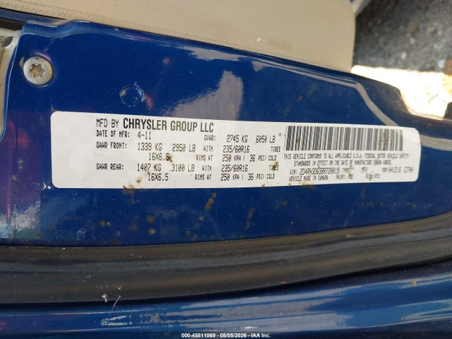 Продажа на аукционе авто 2011 Dodge Grand Caravan Mainstreet, vin: 2D4RN3DG3BR728019, номер лота: 45811069