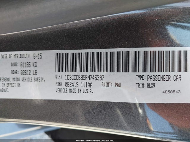 Chrysler 200 S 2015 1C3CCCBB5FN746397 Image 9