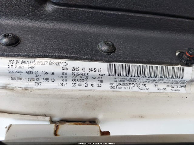 Aukcja sprzedaży 2002 Jeep Wrangler Sport, vin: 1J4FA49SX2P766762, numer aukcji: 45811211