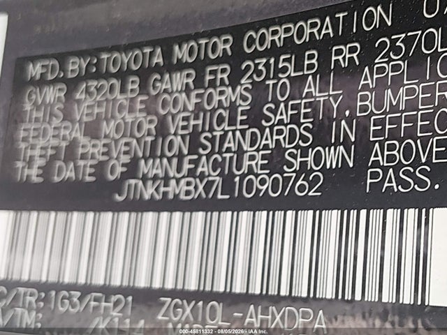 JTNKHMBX7L1090762 Toyota C-HR LE