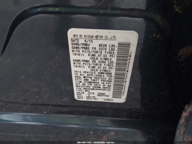 Nissan Rogue Select S 2015 JN8AS5MV8FW766182 Image 9