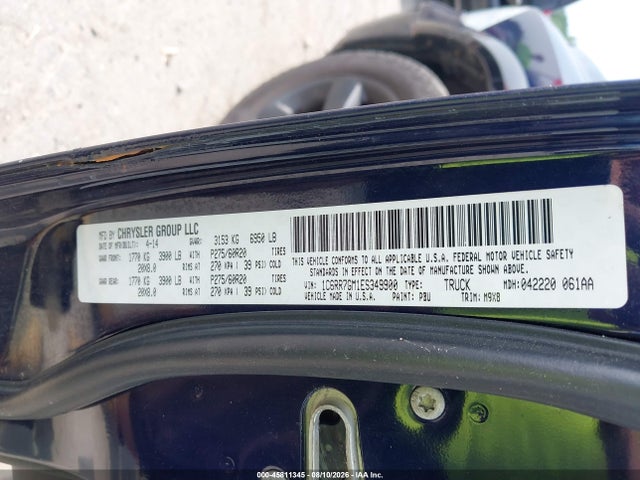 Продажа на аукционе авто 2014 Ram 1500 Outdoorsman, vin: 1C6RR7GM1ES349900, номер лота: 45811345