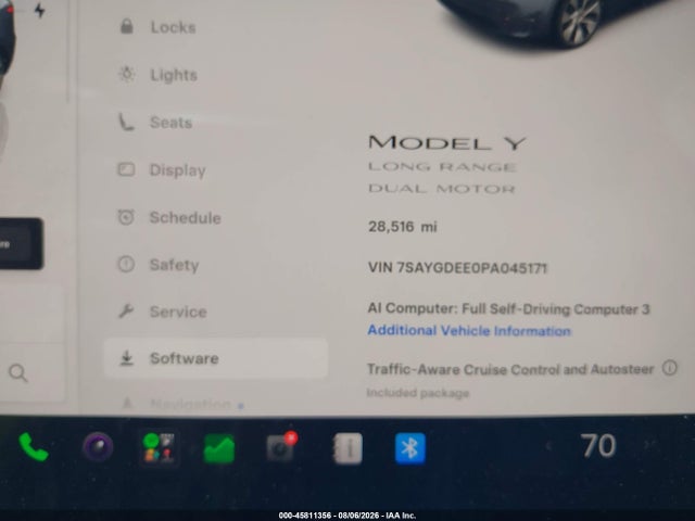 Aukcja sprzedaży 2023 Tesla Model Y Awd/long Range Dual Motor All-wheel Drive, vin: 7SAYGDEE0PA045171, numer aukcji: 45811356