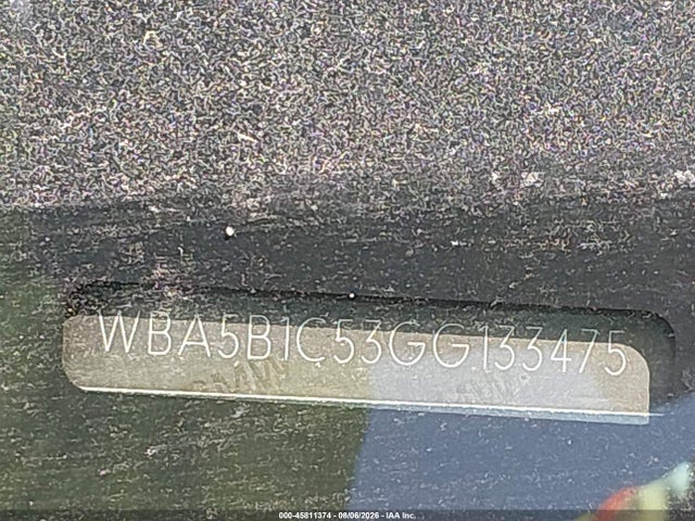 Aukcja sprzedaży 2016 Bmw 535i, vin: WBA5B1C53GG133475, numer aukcji: 45811374