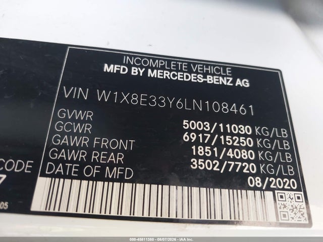 2020 Mercedes-benz Sprinter 3500xd Standard Roof V6 მანქანა იყიდება აუქციონზე, vin: W1X8E33Y6LN108461, აუქციონის ნომერი: 45811380