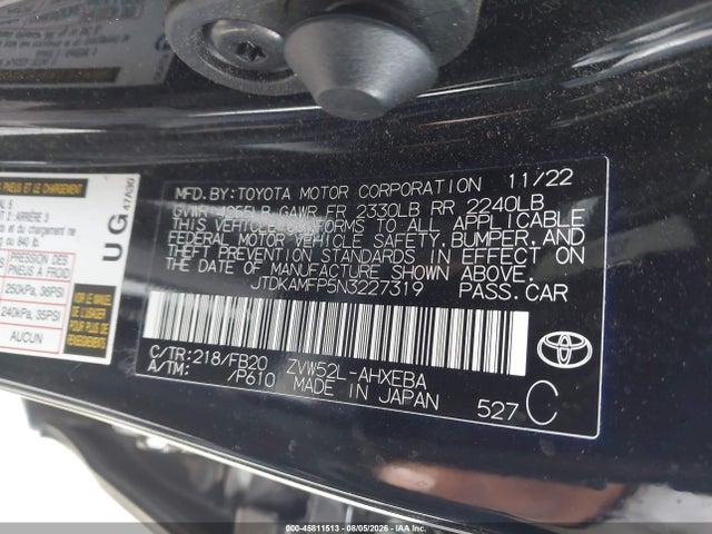 Toyota Prius Prime Le 2022 JTDKAMFP5N3227319 Image 9