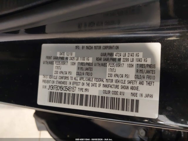 JM3KFBCM5K0546157 Mazda Cx-5 Touring