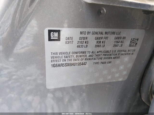 1G6AR5SX6H0195442 Cadillac CTS LUXURY