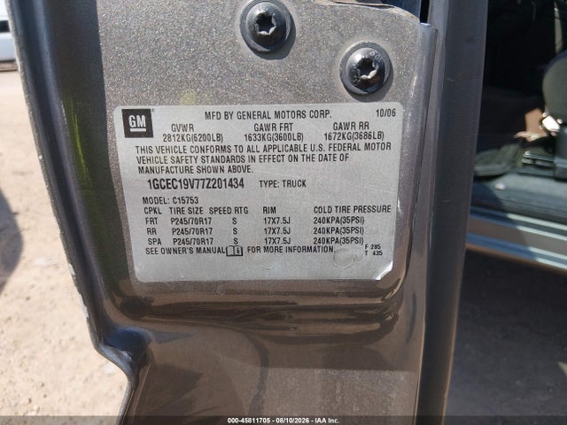 Продаж на аукціоні авто 2007 Chevrolet Silverado 1500 Classic Lt1, vin: 1GCEC19V77Z201434, номер лоту: 45811705