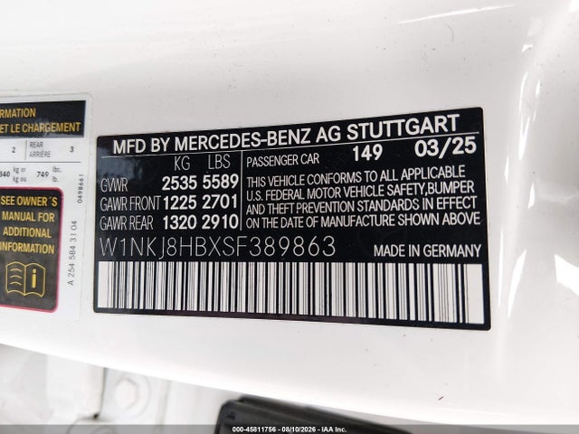 W1NKJ8HBXSF389863 Mercedes-Benz Amg Glc 43 Coupe 4matic