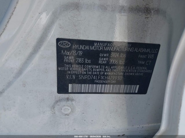 Hyundai ELANTRA SE 2019 5NPD74LF1KH479930 Image 9