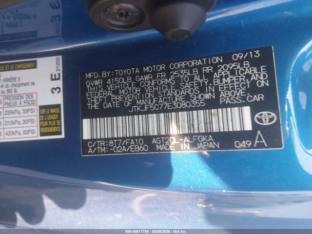 Продажа на аукционе авто 2014 Scion Tc, vin: JTKJF5C77E3080355, номер лота: 45811795