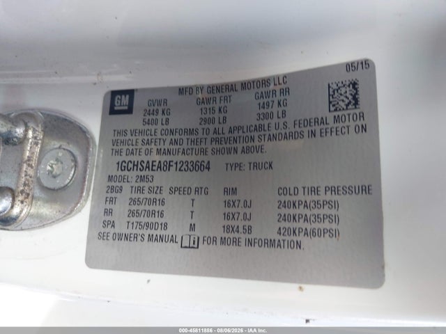 1GCHSAEA8F1233664 Chevrolet Colorado 2wd Wt