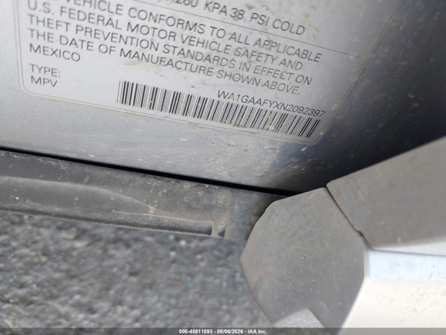 45811893 :رقم المزاد ، WA1GAAFYXN2092397 vin ، 2022 Audi Q5 Premium 45 Tfsi S Line Quattro S Tronic مزاد بيع