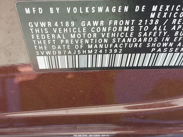 Volkswagen Jetta 1.4t Se 2017 3VWDB7AJ5HM241392 Image 9