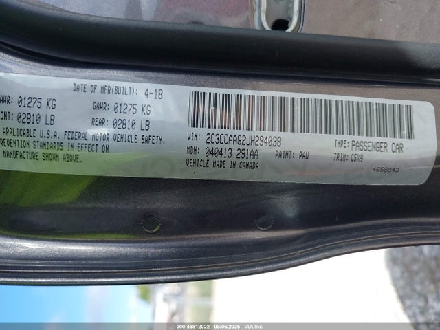 Aukcja sprzedaży 2018 Chrysler 300 Touring, vin: 2C3CCAAG2JH294038, numer aukcji: 45812022