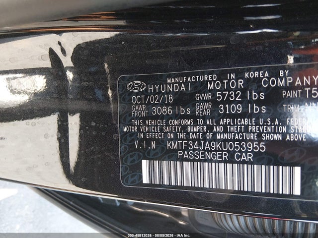 Genesis G90 3.3t Premium 2019 KMTF34JA9KU053955 Image 9
