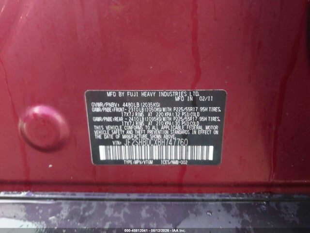 Aukcja sprzedaży 2011 Subaru Forester 2.5x Premium, vin: JF2SHBDCXBH747760, numer aukcji: 45812041